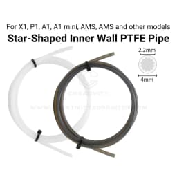 3D Printer Parts Star Shaped PTFE Tube 4mm OD Low-Resistance High Temperature Resistance PTFE Tube for Voron Elegoo Lab A1 AMS