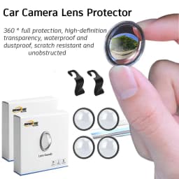 4pcs Car Camera Protective Cover With 2pcs Car Hooks Front Bumper Camera Anti-Scratch Shield Lens Guard PC Protective Cover Kits