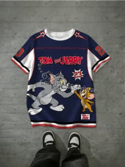 2026 Summer Men's Women's Cartoon Tom and Jerry Short Sleeve T-Shirts Breathable Quick-drying Couple Casual kids T-shirt Tops