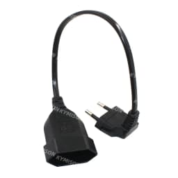 Europea 90 Degree Male Plug To Female Socket Power Extension Cable For PC Computer PDU 0.3m/0.6m/1.8m EU 2Prong Bend Angled Cord