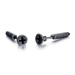 Small Black Punk Stud Earrings For Women Men Boy 2020 New Fashion Zircon Geometry Stainless Steel Jewelry Accessories Earrings