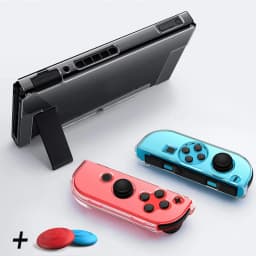 Dockable Clear Hard Case for Nintendo Switch 3In1 Protective Case Cover for Nintendo Switch & Joycon Controller with Grip Cover