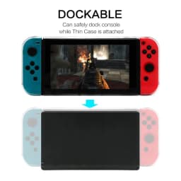 Dockable Clear Hard Case for Nintendo Switch 3In1 Protective Case Cover for Nintendo Switch & Joycon Controller with Grip Cover