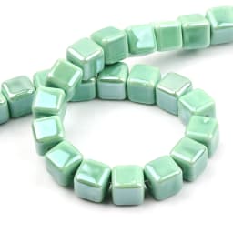 Fashion Colors 6mm/8mm/10mm Square Beads Ceramic Beads DIY 2.0mm Hole Beads Handmade Porcelain Beads For Jewelry Making