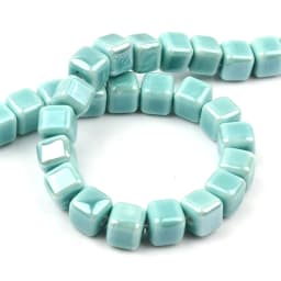 Fashion Colors 6mm/8mm/10mm Square Beads Ceramic Beads DIY 2.0mm Hole Beads Handmade Porcelain Beads For Jewelry Making