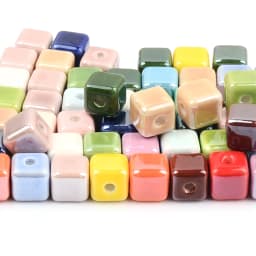 Fashion Colors 6mm/8mm/10mm Square Beads Ceramic Beads DIY 2.0mm Hole Beads Handmade Porcelain Beads For Jewelry Making