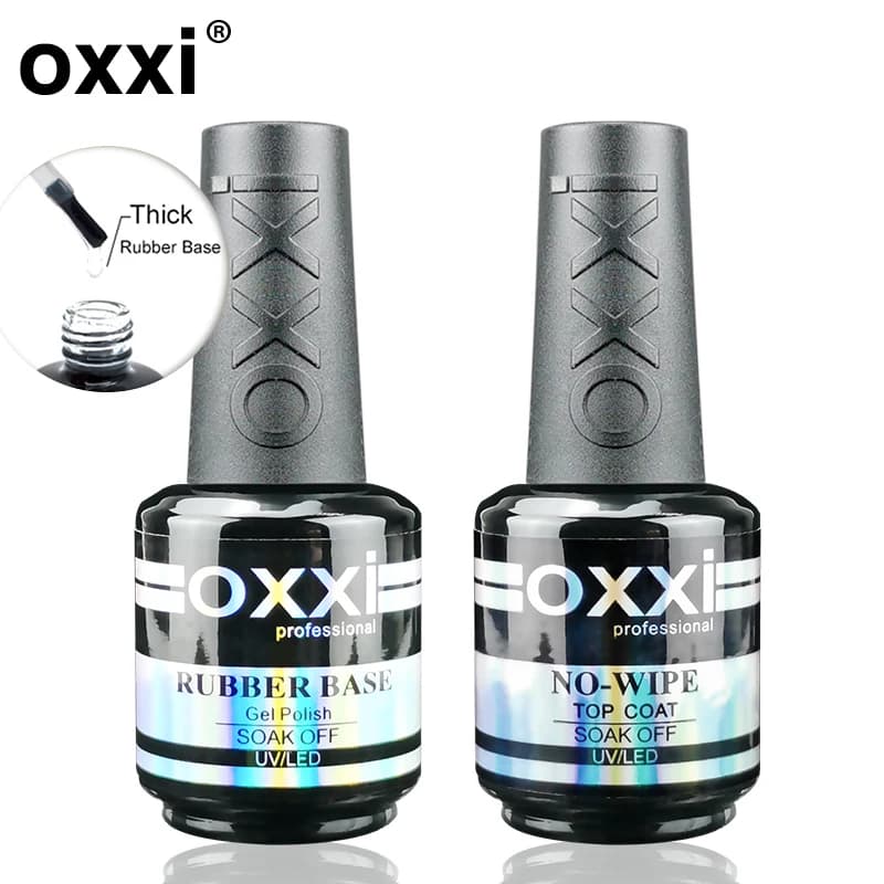 OXXI 15ml Base and Top Coat for Gel Polish Semi-permanent Varnish Rubber Top Coat Y Base Coat Gellac UV LED Permanent Enamel Lak