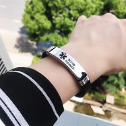 Type 2 diabetes stainless steel life star medical silicone bracelet diabetes warning Bracelet браслет браслет мужской pulseras