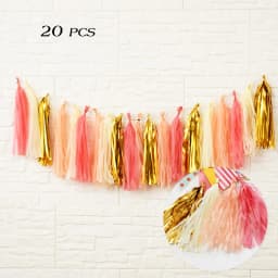 20pcs Multicolor DIY Tissue Paper Tassel Garland Sets Baby Shower Anniversary Birthday Party Wedding Decoration Crafts Supplies
