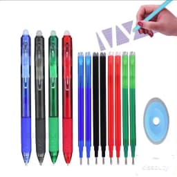 0.7mm Magic Erasable Pen Press Gel Pen Set 8 Colors Erasable Refill Rod Gel Ink Stationery Retractable Pens Washable Handle Rod