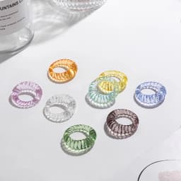 New Trendy Geometric Circle Stacked Finger Rings for Women Minimalist Transparent Multicolor Resin Acrylic Ring Korean Jewelry