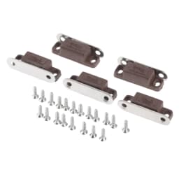 5pcs Magnetic Catches w/screws Small Metal Cabinet Door Cupboard Preventing Protecting 27x10mm White/Brown Mini Stopper Kitchen