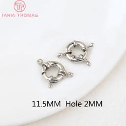 (2751)6PCS 11.5MM 13MM 15MM 21MM 24K Gold Color Brass 2 Holes Charms Bracelet Connector High Quality Diy Jewelry Accessories