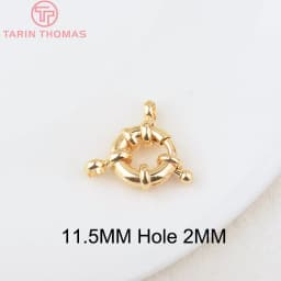 (2751)6PCS 11.5MM 13MM 15MM 21MM 24K Gold Color Brass 2 Holes Charms Bracelet Connector High Quality Diy Jewelry Accessories