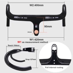 RXL SL Carbon Road Handlebar Integrated With Stem Racing Bike Speed 1-1/8"Black Internal Routing Drop Handle Bars For Bicycle