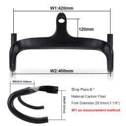 RXL SL Carbon Road Handlebar Integrated With Stem Racing Bike Speed 1-1/8"Black Internal Routing Drop Handle Bars For Bicycle