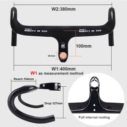 RXL SL Carbon Road Handlebar Integrated With Stem Racing Bike Speed 1-1/8"Black Internal Routing Drop Handle Bars For Bicycle