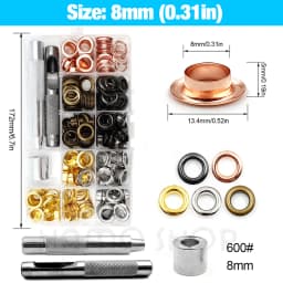 200pcs Metal Eyelet Gromment Kit Eyelet Punch Install Tool Set With Storage Box For LeatherCraft Shoes Belt Cap Bag Tags Clothes