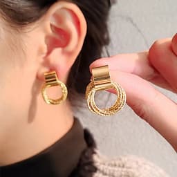 New Personality Metal Drop Earrings for Women Irregular Exaggerated Gold Color Geometric Hollow Butterfly Earrings Pendientes