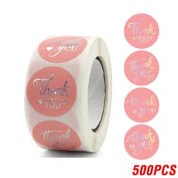 100-500pcs Rose Gold Foil 'Thank You' Stickers for Small Business Gift Seal Shipping Labels Envelope Decoration
