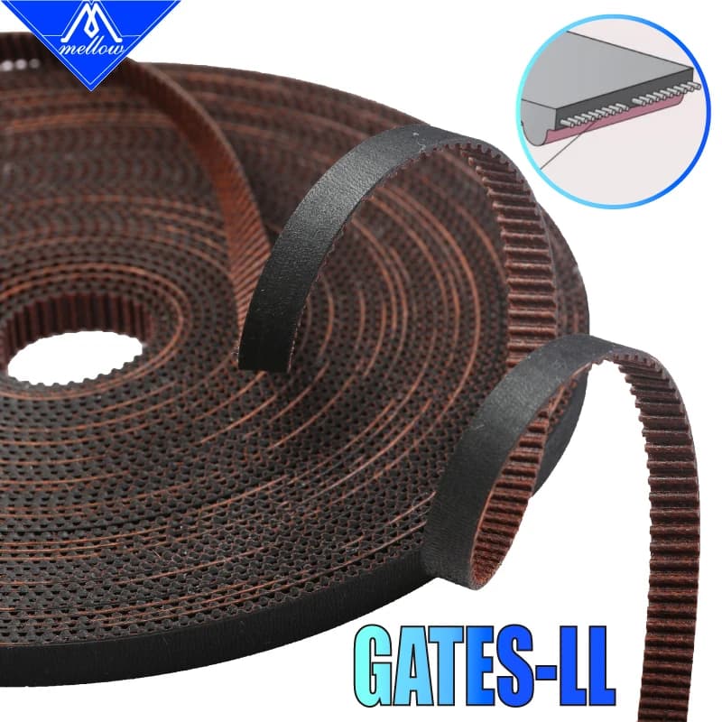 Mellow High Quality 3D Printer Part GATES-LL-2GT Gear Synchronous Belt GT2 Width 6MM 9MM 10MM Timing Belt Wear Resistant for BLV