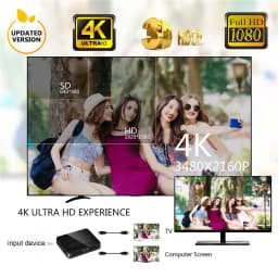 KEBIDU 1 in 2 out 1080p 4K 1x2 HDCP Stripper 3D Splitter Power Signal Amplifier Audio Video Distributor For Projectors
