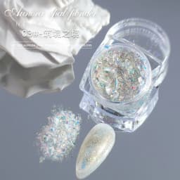 1 Jar AURORA Chrome Nail Art Flakes Multi Chrome Chameleon Peacock Galaxy Chrome Flakes Nail Art Mirror Powder Pigment