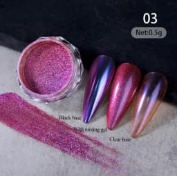 1 Jar AURORA Chrome Nail Art Flakes Multi Chrome Chameleon Peacock Galaxy Chrome Flakes Nail Art Mirror Powder Pigment