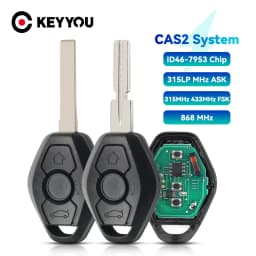 KEYYOU 3 Buttons Remote Car Key ID46 Chip For BMW CAS2 5 series E46 E60 E83 E53 E36 E38 315LP MHZ 315MHz 433MHZ 868MHZ HU92