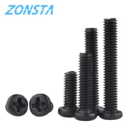 Round Head Cross Screw Black M1.2 M1.4 M1.7 M2 M2.5 M3 M4 Electronic Small Size Recessed Pan Head Phillips Screws DIN7985 GB818