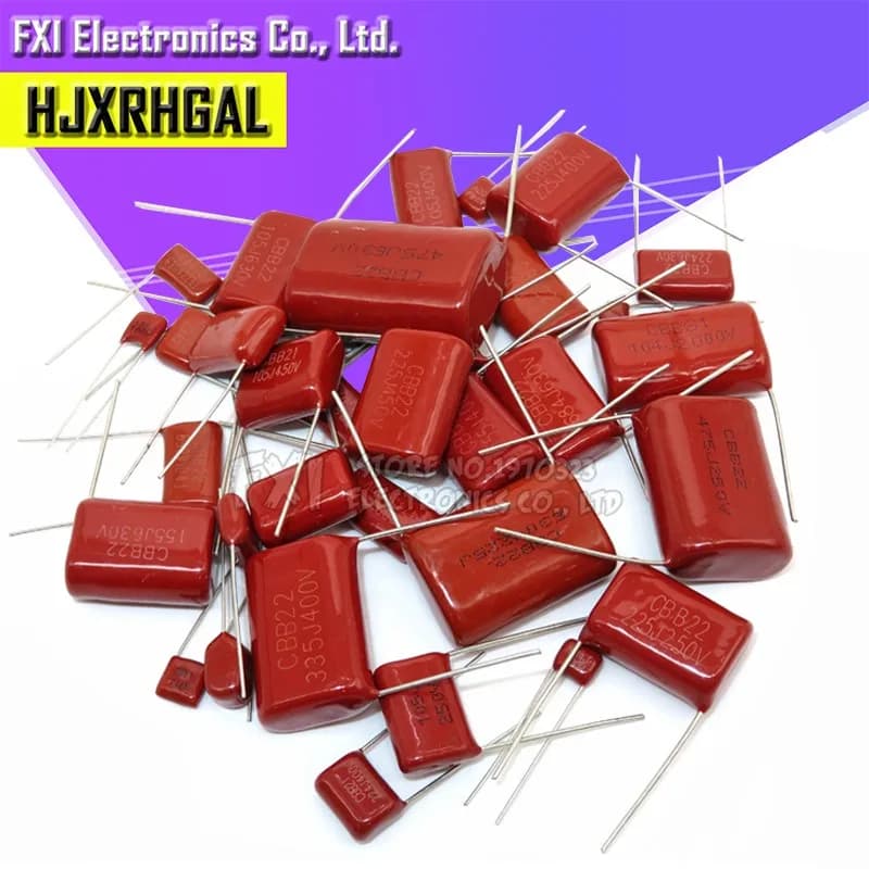 10PCS 63V 100V 250V 400V 450V 630V 2000V CBB Polypropylene film capacitor 101 103 104 105 125J 221 222 223 224 225 332 333 334