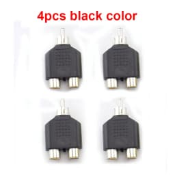 4 Pcs/lot RCA Connector Y Splitter AV Audio Video Plug Converter 1 Male to 2 Female Adapter Kit AV Jack RCA Plug To Double Cable