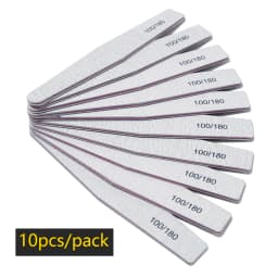 Nail File Buffer 100/180 Grit Half Moon Nail Files Double Side Sandpaper Nail Sanding Grinding Gel Nail Polish Manicure Tool