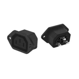 1pcs Black IEC320 C13 C14 AC Power Panel Socket PDU UPS Rewirable Wiring Plug Electric Battery Receptacle Docking Outlet 10A