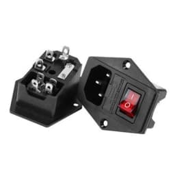1pcs Black IEC320 C13 C14 AC Power Panel Socket PDU UPS Rewirable Wiring Plug Electric Battery Receptacle Docking Outlet 10A