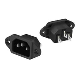 1pcs Black IEC320 C13 C14 AC Power Panel Socket PDU UPS Rewirable Wiring Plug Electric Battery Receptacle Docking Outlet 10A