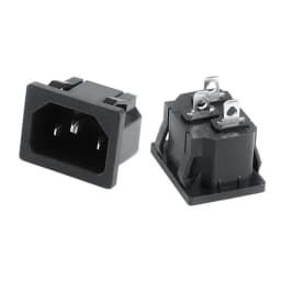 1pcs Black IEC320 C13 C14 AC Power Panel Socket PDU UPS Rewirable Wiring Plug Electric Battery Receptacle Docking Outlet 10A