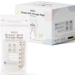 NCVI Breastmilk Storage Bags, 200ml Milk Freezer Bags for Breastfeeding,Preservation Bag, Temp-Sensing,Doubled-Sealed,BPA Free