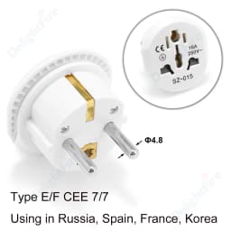 EU Plug Adapter 16A 250V EU Travel Adapter Converter 2 Round Socket High Quality Universal AU US UK CN To EU AC Wall Socket