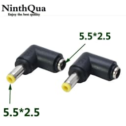 1/2/5PCS DC Power Converter Plug 5.5x2.5mm Female Turn to 90 Degree 5.5x2.5mm Male Adapter Connector