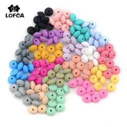 LOFCA 100pcs/lot Silicone Lentil 12mm Silicone Beads Spacer Jewelry Making Bulk DIY Necklace Bracelets Accessories For jewelry
