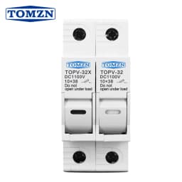 2P Parallel DC Fuse Holder 10*38mm High Voltage Solar PV 1100V TOMZN TOPV-32 Base Photovoltaic System Protection Protector GPV