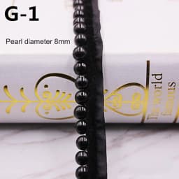 1yard/lot White Black Pearl Bead Lace Ribbon Tape Lace Fabric Trim Ribbons for DIY Sewing Garments Handmade Clothing Accessories