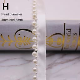 1yard/lot White Black Pearl Bead Lace Ribbon Tape Lace Fabric Trim Ribbons for DIY Sewing Garments Handmade Clothing Accessories