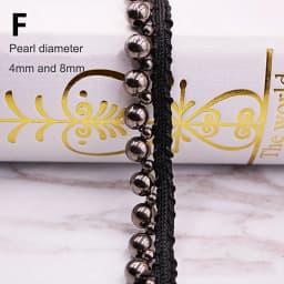 1yard/lot White Black Pearl Bead Lace Ribbon Tape Lace Fabric Trim Ribbons for DIY Sewing Garments Handmade Clothing Accessories