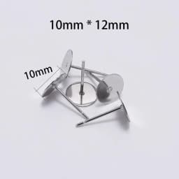 50/100Pcs/lot 3-12mm Metal Stainless Steel Flat Post Back Blank Earring Stud Base For DIY Jewelry Making Findings Accessories