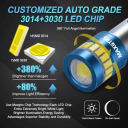 2x Car Auto BA9S Bax9s BAY9S Led T4W Wedge W5W 3030 Chip Led Interior Lamp Bulb T2W T3W H5W Parking DRL License Plate Light