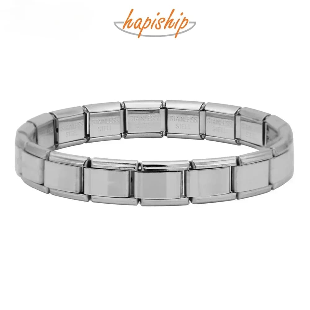 Hapiship New Fashion Women Jewelry 9mm Width Color Stainless Steel Bracelet Bangle Girls Wedding Gift G108