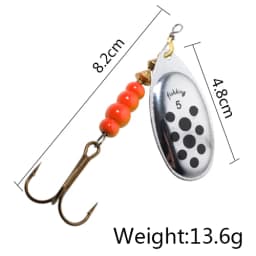 NGB 6 Color 0#-5# Spinner Bait With Treble Hooks 35647-BR Arttificial Bait Fishing Lure