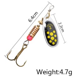 NGB 6 Color 0#-5# Spinner Bait With Treble Hooks 35647-BR Arttificial Bait Fishing Lure